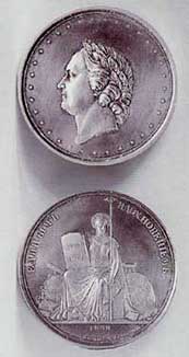 Медаль 1838 г. по случаю возвращения Университета в здание Двенадцати коллегий.